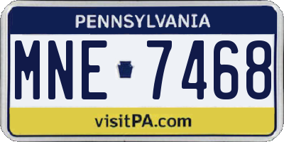 PA license plate MNE7468