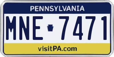 PA license plate MNE7471