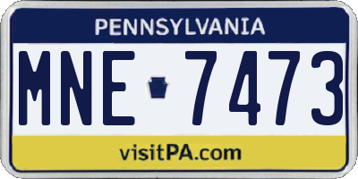 PA license plate MNE7473