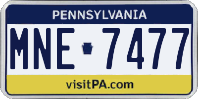 PA license plate MNE7477