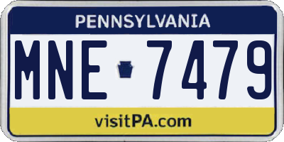 PA license plate MNE7479
