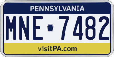 PA license plate MNE7482