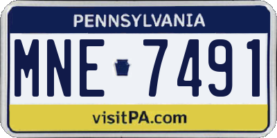 PA license plate MNE7491