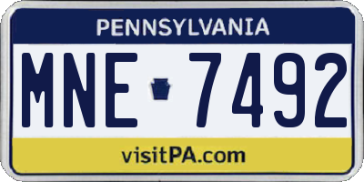 PA license plate MNE7492