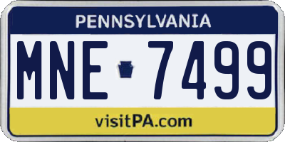 PA license plate MNE7499