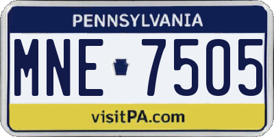 PA license plate MNE7505