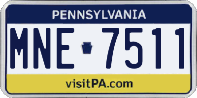 PA license plate MNE7511