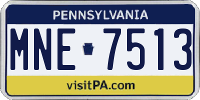 PA license plate MNE7513