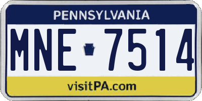 PA license plate MNE7514