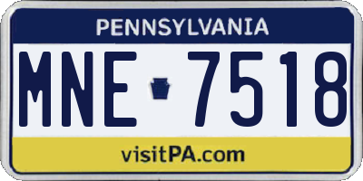 PA license plate MNE7518