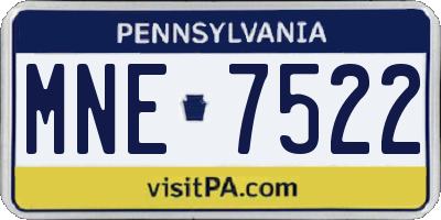 PA license plate MNE7522