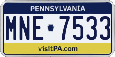 PA license plate MNE7533
