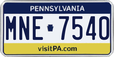 PA license plate MNE7540