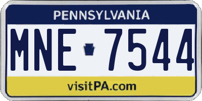 PA license plate MNE7544