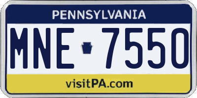 PA license plate MNE7550