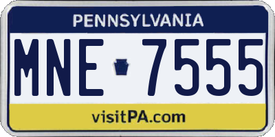 PA license plate MNE7555