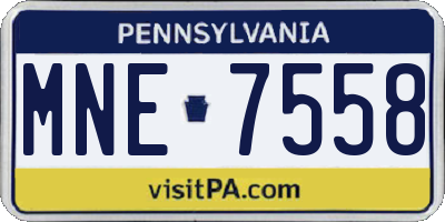 PA license plate MNE7558