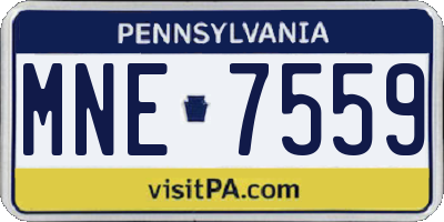 PA license plate MNE7559