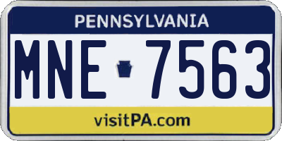PA license plate MNE7563