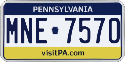 PA license plate MNE7570