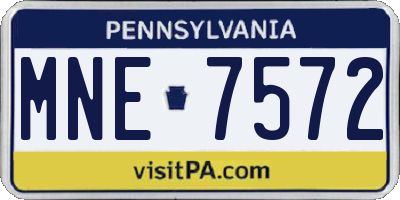 PA license plate MNE7572