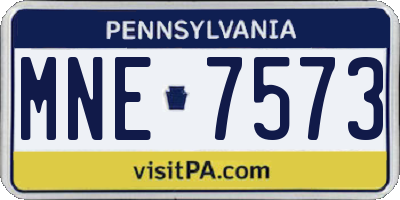 PA license plate MNE7573