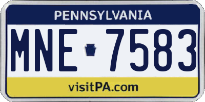 PA license plate MNE7583