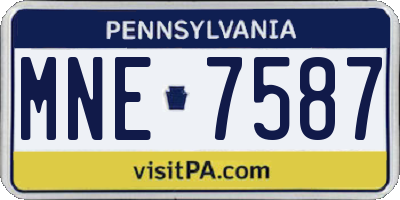 PA license plate MNE7587