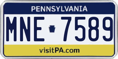 PA license plate MNE7589