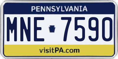 PA license plate MNE7590