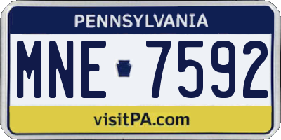 PA license plate MNE7592
