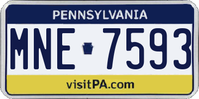 PA license plate MNE7593