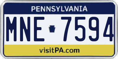 PA license plate MNE7594