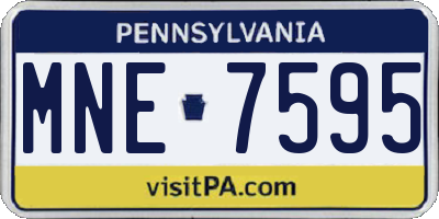 PA license plate MNE7595