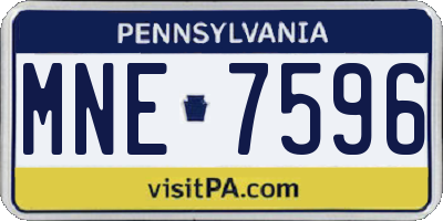 PA license plate MNE7596