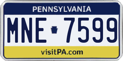 PA license plate MNE7599