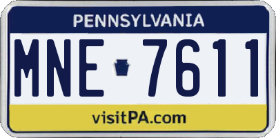 PA license plate MNE7611