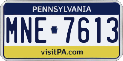PA license plate MNE7613