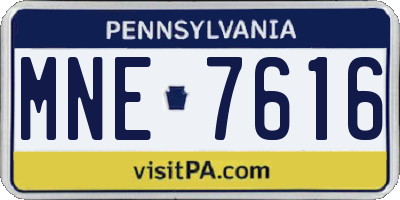 PA license plate MNE7616