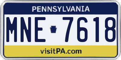 PA license plate MNE7618