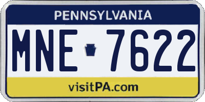 PA license plate MNE7622