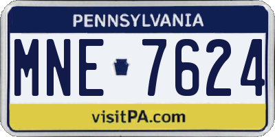 PA license plate MNE7624