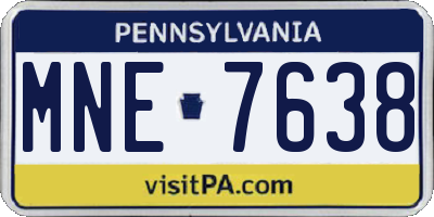 PA license plate MNE7638