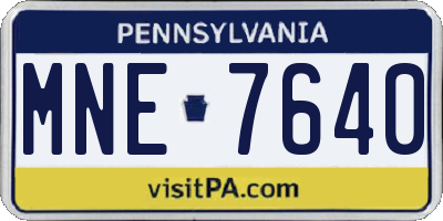 PA license plate MNE7640