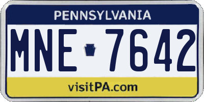 PA license plate MNE7642