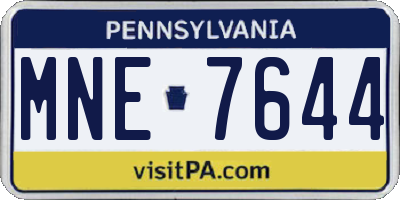 PA license plate MNE7644