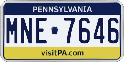 PA license plate MNE7646