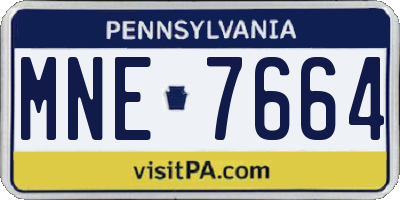 PA license plate MNE7664