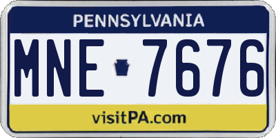 PA license plate MNE7676