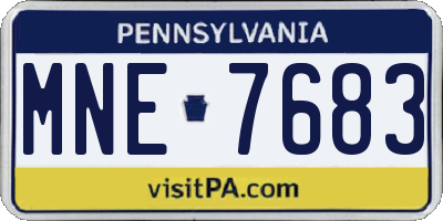 PA license plate MNE7683